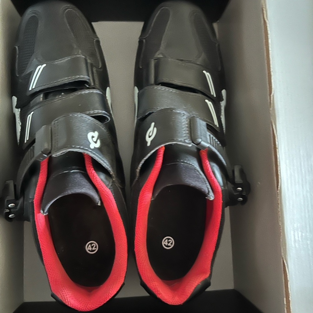 Black and Red Cycling Shoes